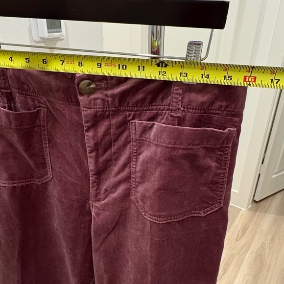 Anthropologie Maeve Colette Pink Purple Velvet Cropped Pants SZ 31 - Picture 6 of 13